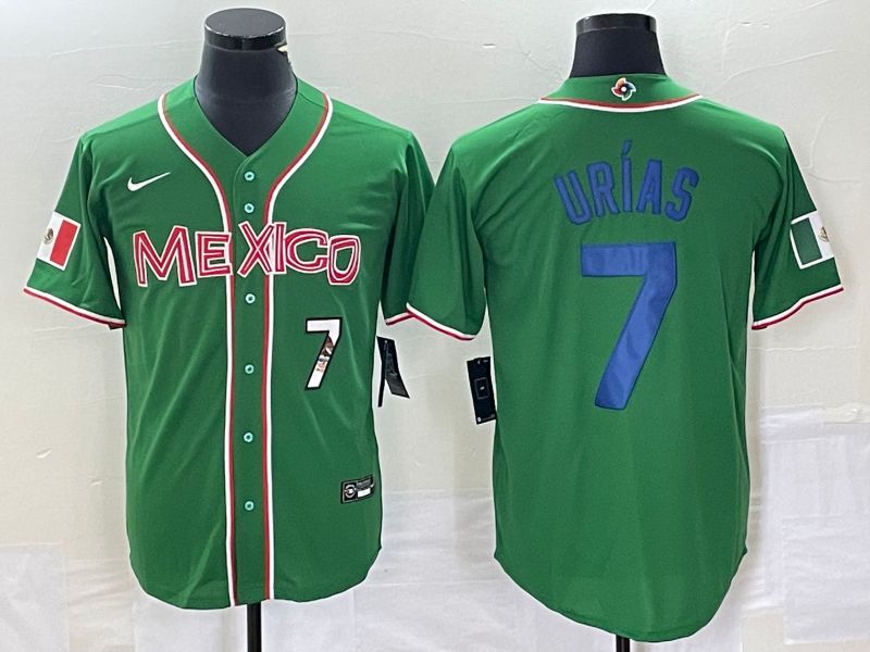 Men 2023 World Cub Mexico #7 Urias Green blue Nike MLB Jersey15->more jerseys->MLB Jersey